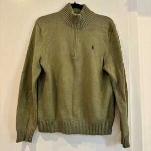Vintage Polo Ralph Lauren quarter zip in army khaki green